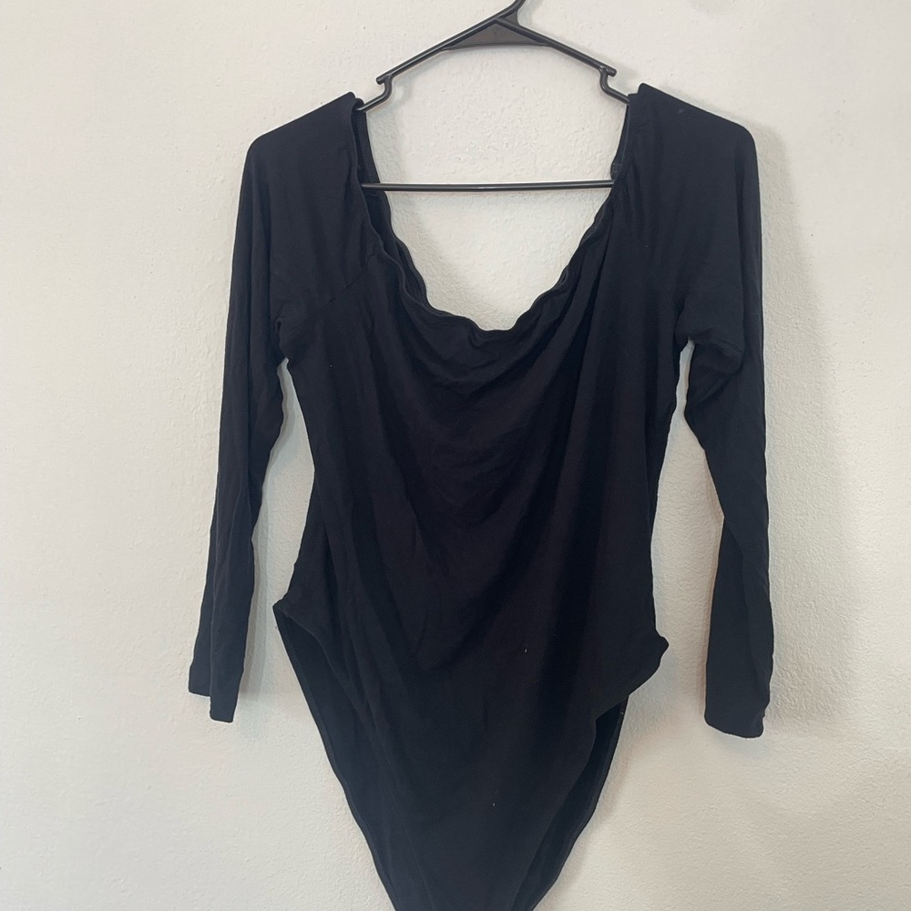Elegant Black Long Sleeve Bodysuit